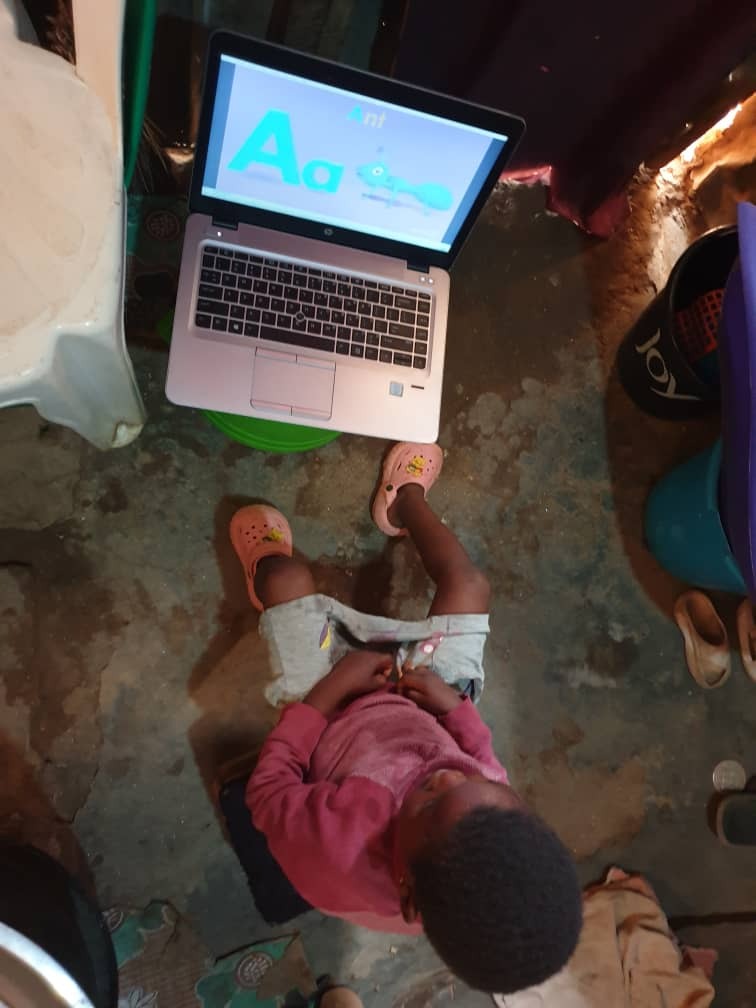 Child learning with educational content